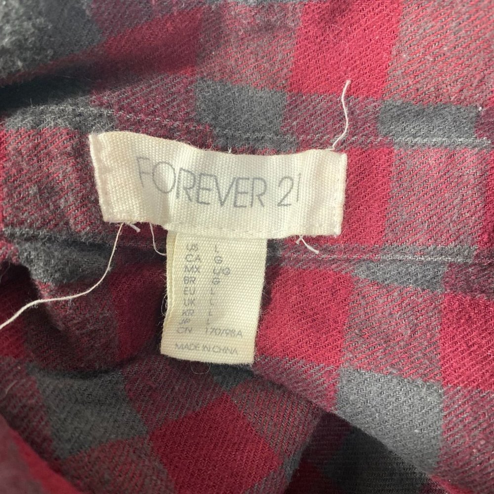 Forever 21 Button Down Plaid Pocket Shirt Top #87 - Picture 4 of 6